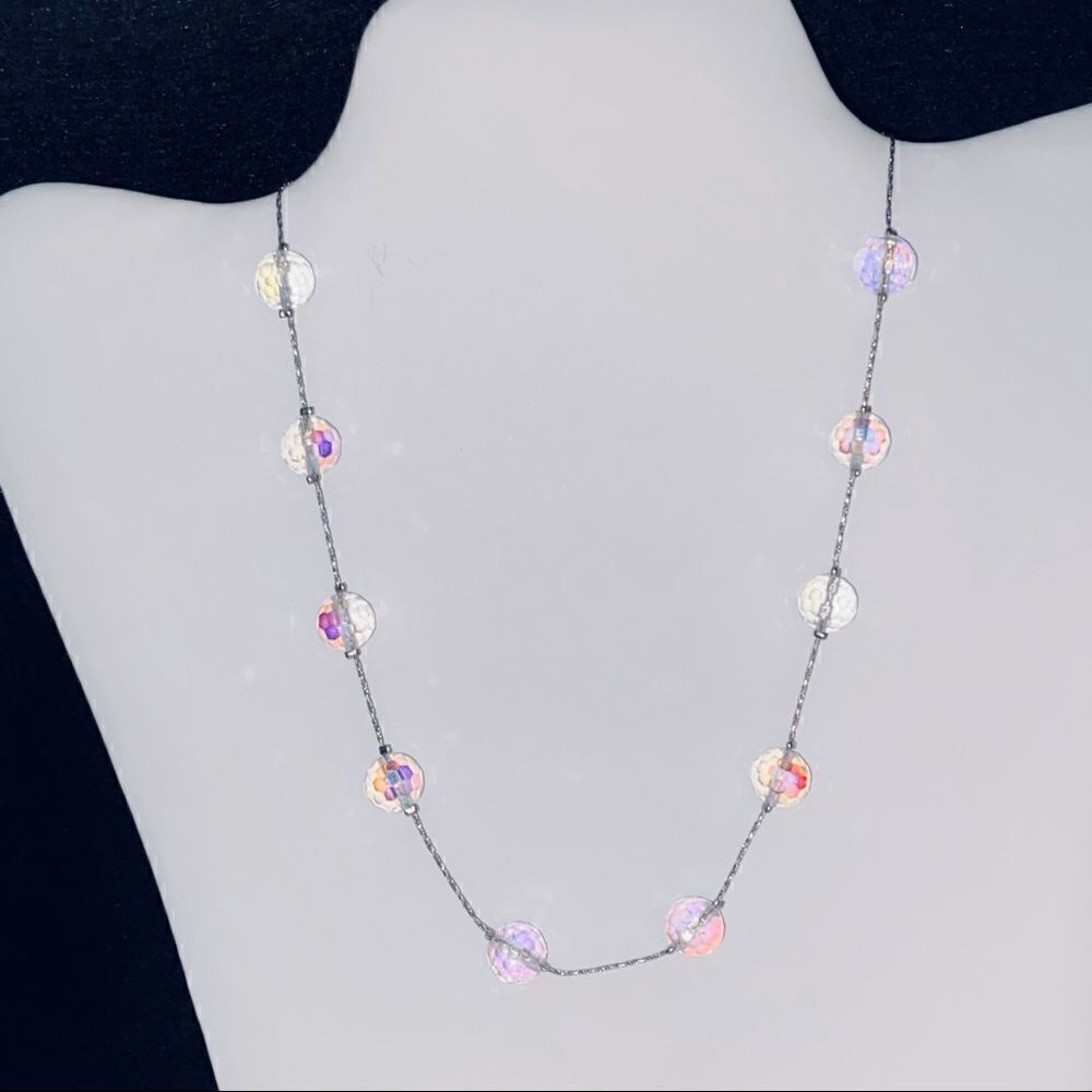 NWOT Pretty Aurora Borealis Necklace and Earring Set